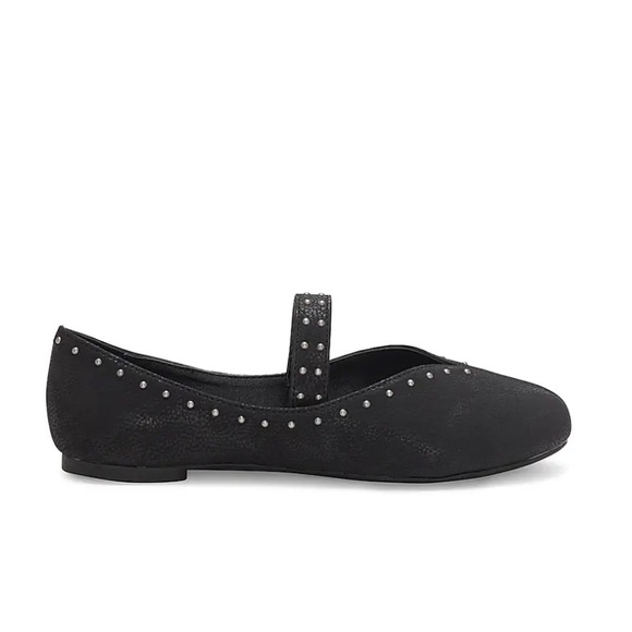 Lucky Brand Girls Studded Mary-Jane's
Flat Shoes Black size 2 Matte  black flats - Picture 3 of 11